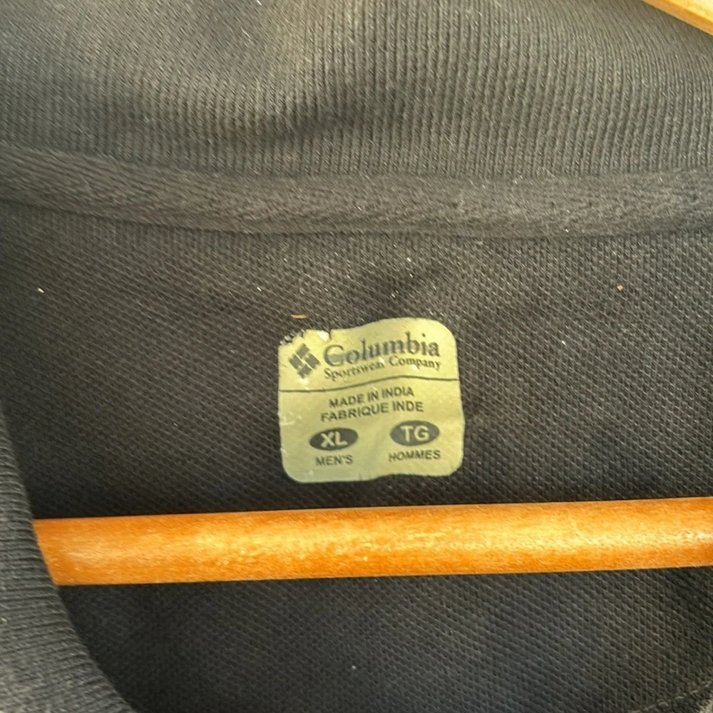 GUC Columbia Polo Shirt Mens XL Black Regular Fit Golf Outdoor Sportswear Knit - Picture 3 of 5